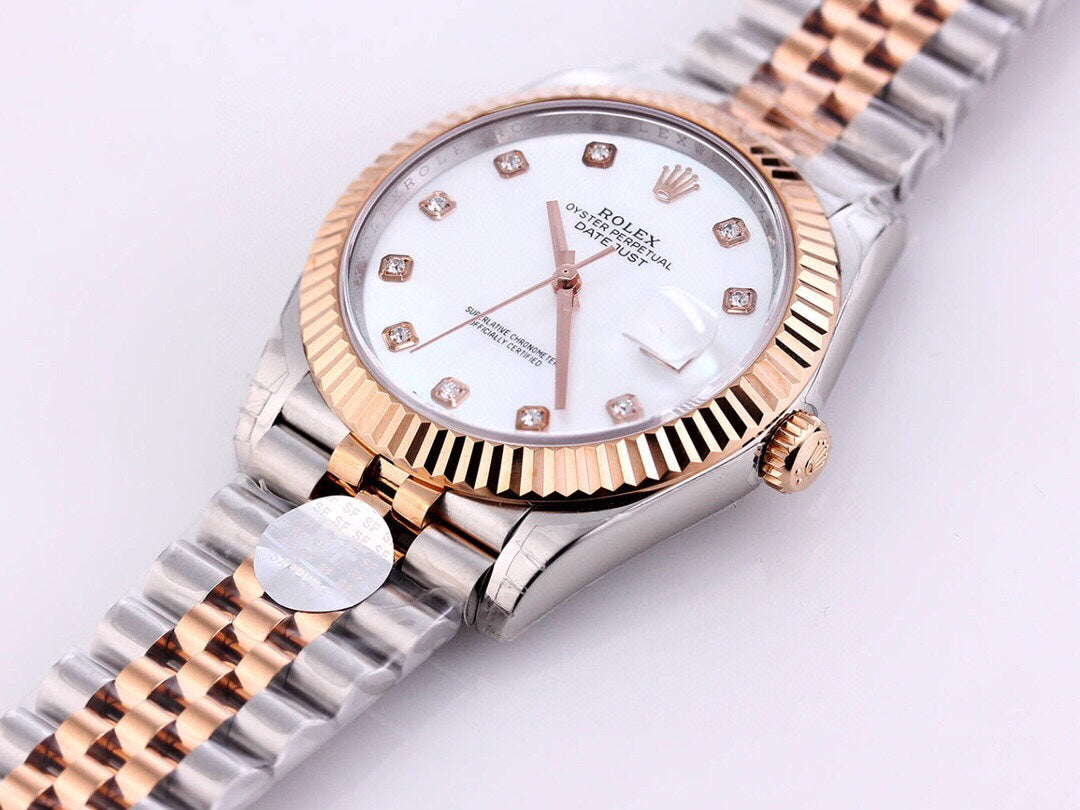 DATEJUST 41MM TWO-TONE WHITE DIAL DIAMOND NUMERAL