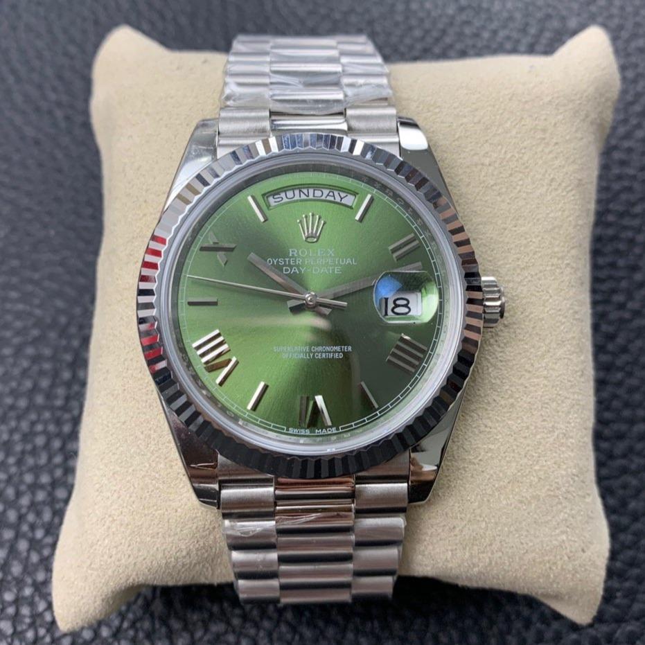DAY-DATE 41MM STAINLESS STEEL CASE GREEN DIAL