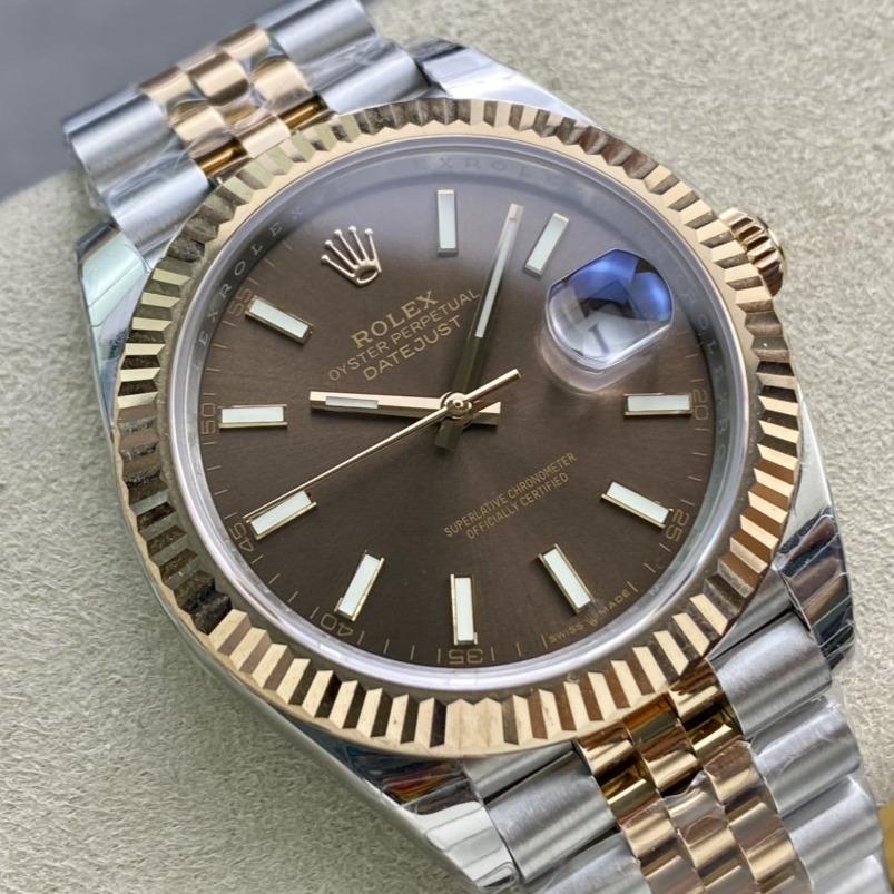 DATEJUST 41 TWO-TONE YELLOW GOLD CHOCOLATE DIAL