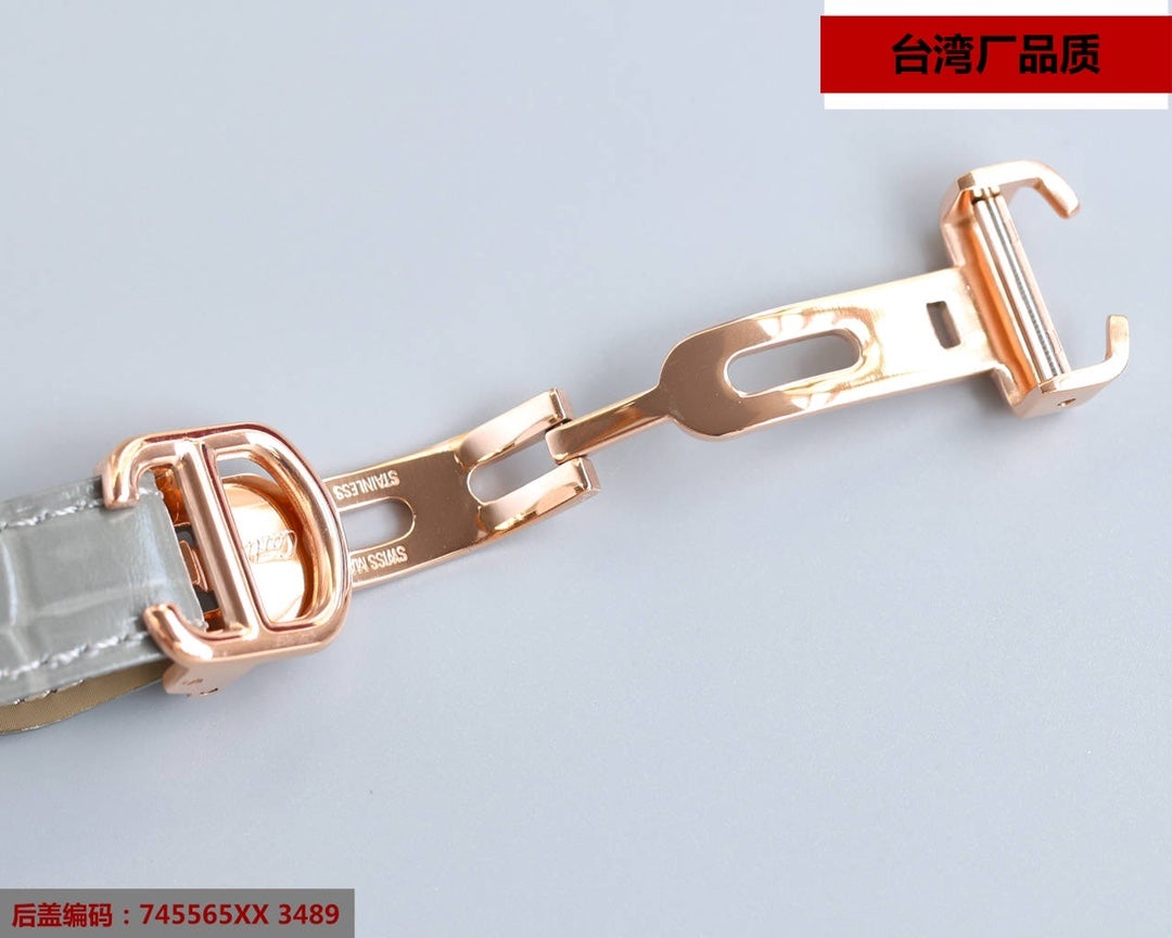 BALLON BLEU 33MM ROSE GOLD GREY LEATHER