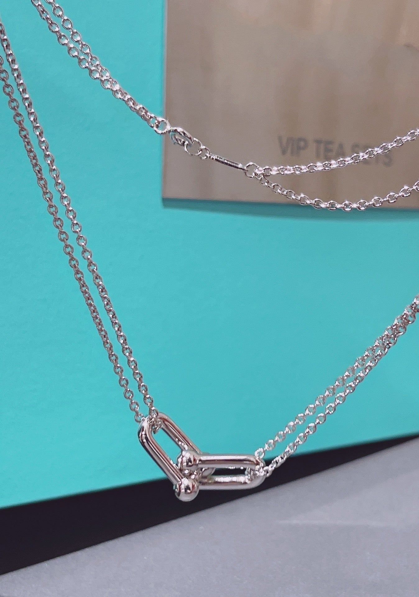 HARDWEAR DOUBLE LINK PEDANT SILVER NECKLACE