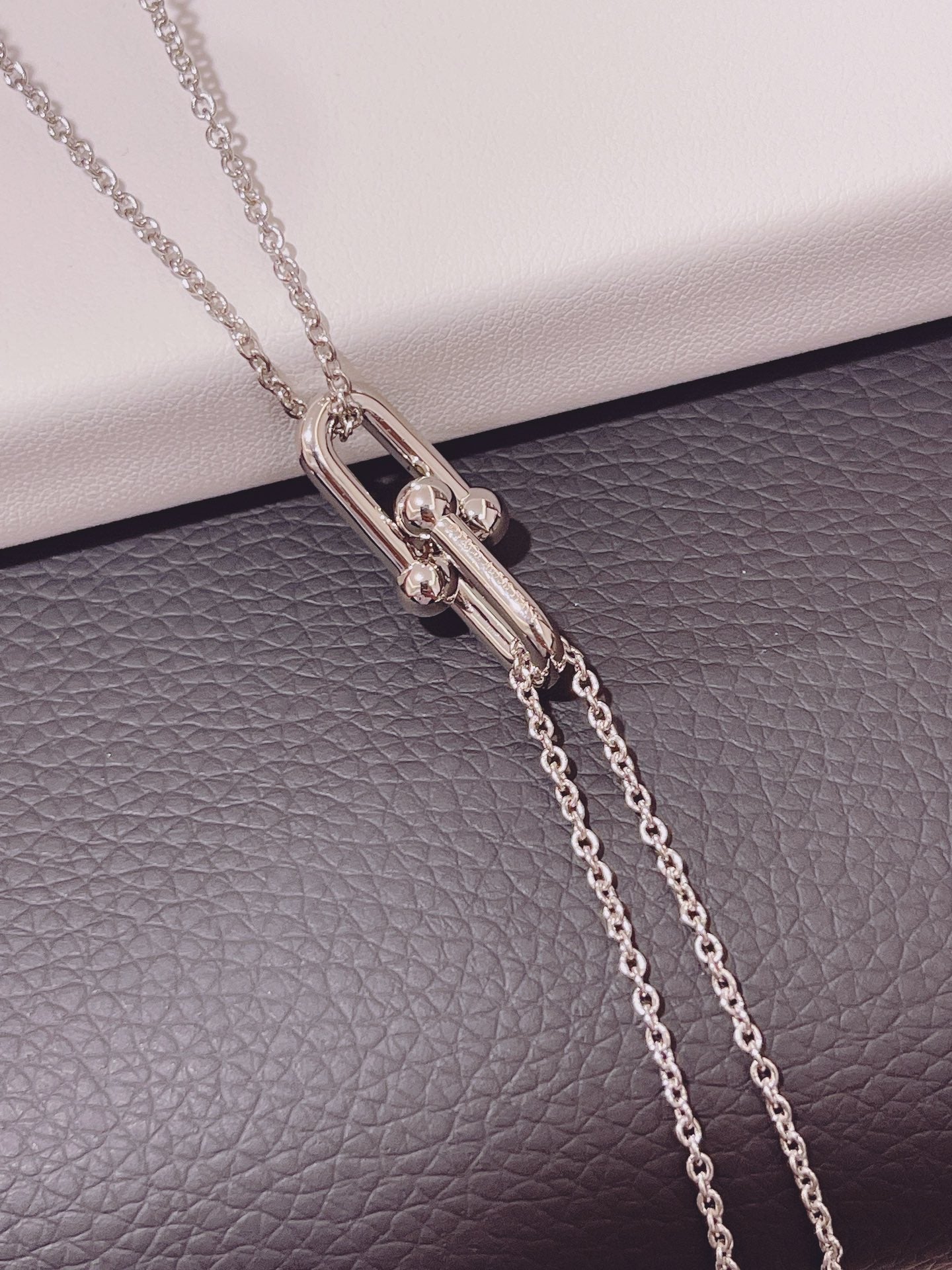 HARDWEAR DOUBLE LINK PEDANT SILVER NECKLACE