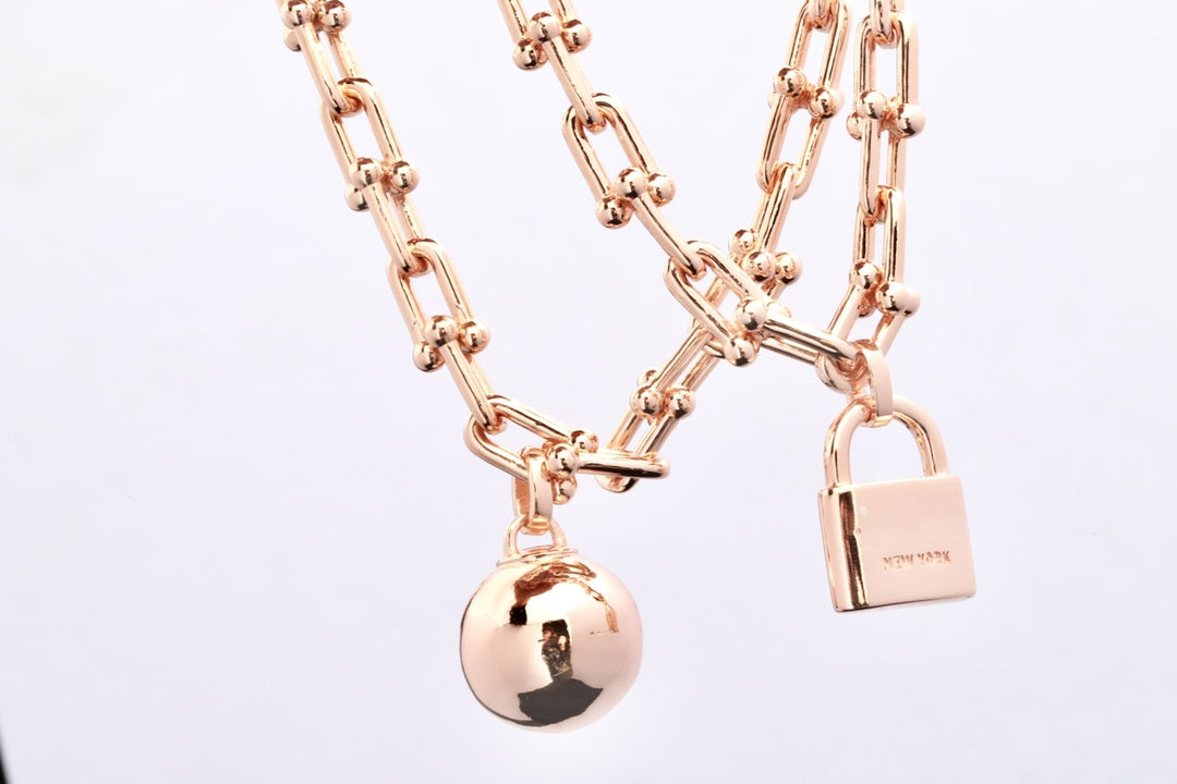 HARDWEAR PINK GOLD WRAP NECKLACE