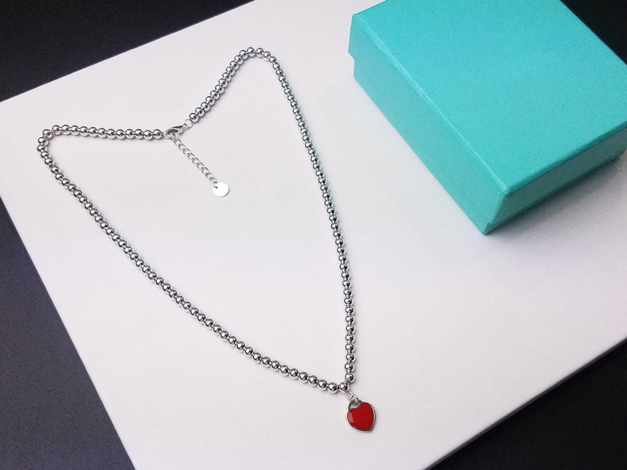 HEART PEDANT SILVER BALL CHAIN NECKLACE