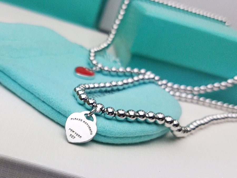 HEART PEDANT SILVER BALL CHAIN NECKLACE