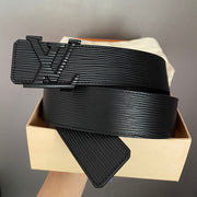 LV 40MM BELT BLACK BUCKLE BLACK EPI LEATHER