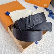 LV BELT BLACK BUCKLE BLACK EPI LEATHER 40MM