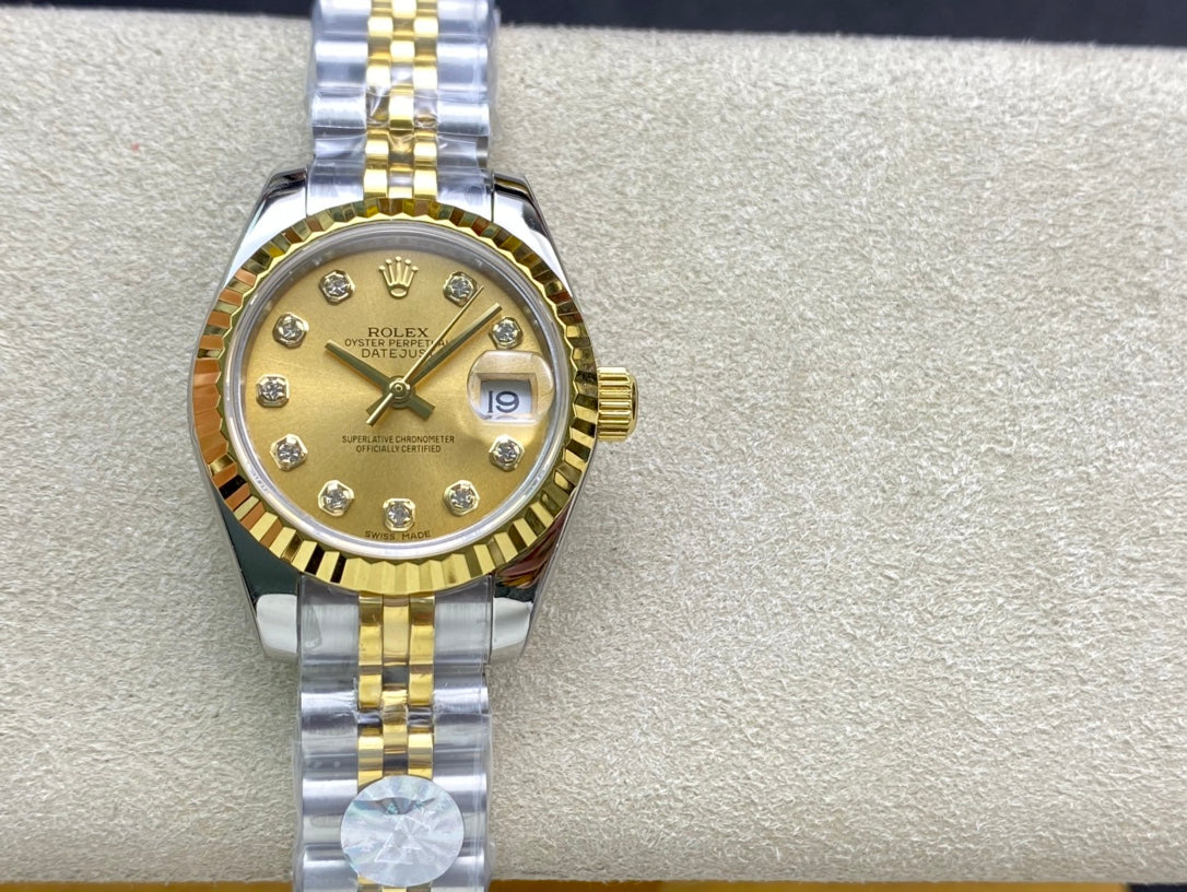 DATEJUST 28 TWO-TONE GOLD STEEL