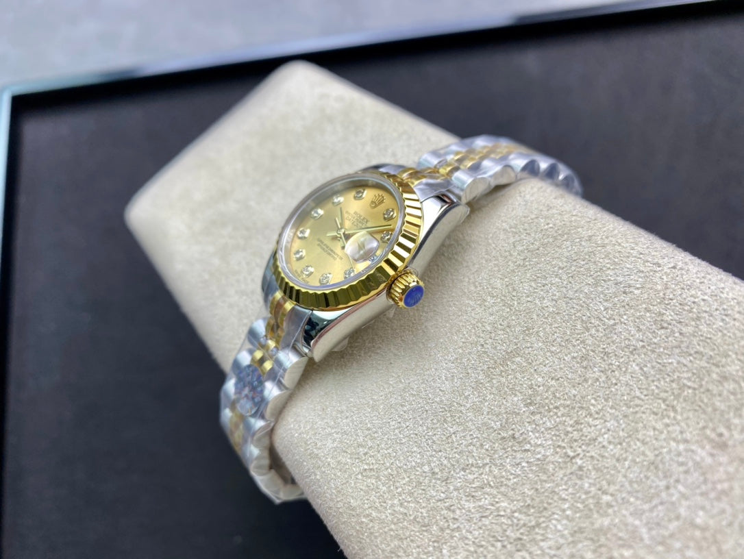 DATEJUST 28 TWO-TONE GOLD STEEL