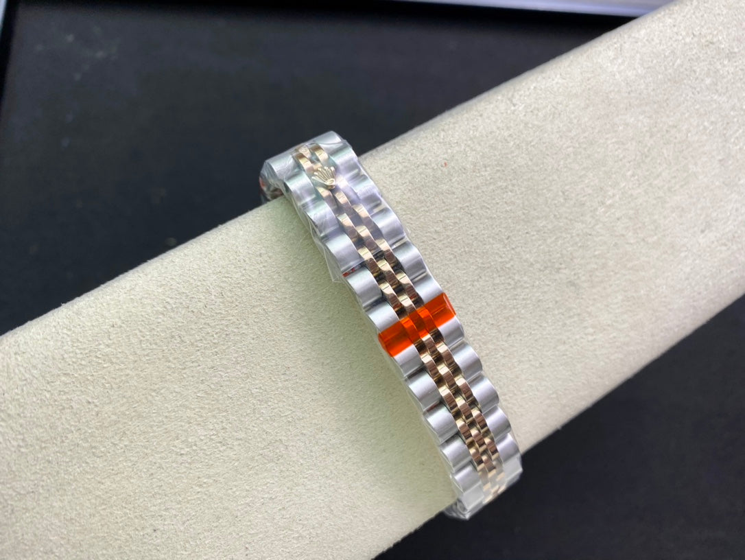 DATEJUST 28 TWO-TONE PINK GOLD DIAMOND BEZEL