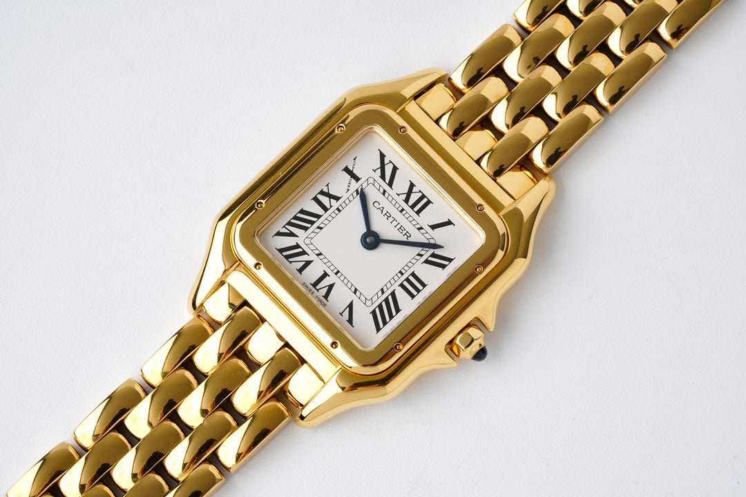 PANTHERE 27MM GOLD CASE WHITE DIAL