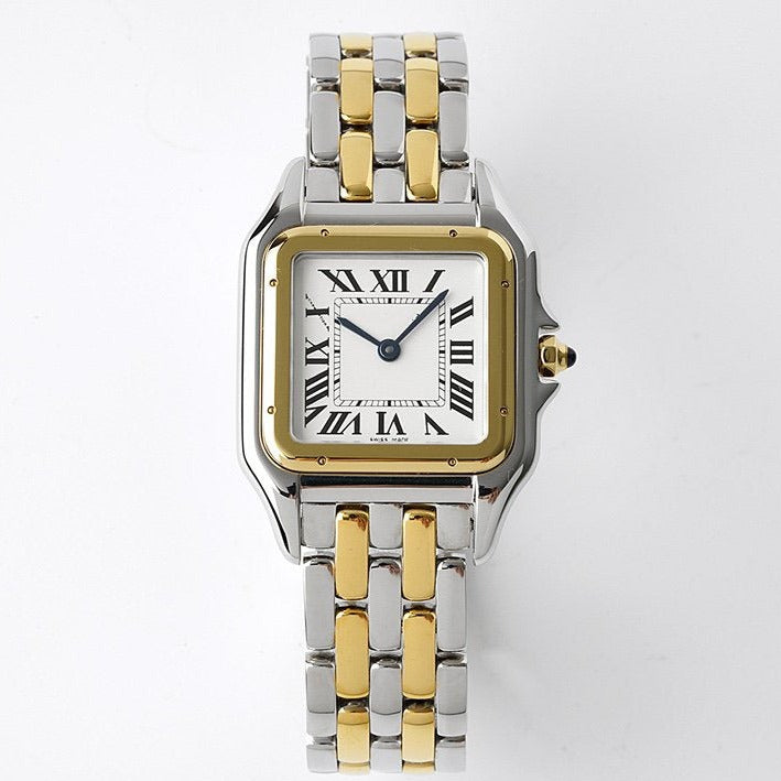 PANTHERE 27MM GOLD SILVER CASE WHITE DIAL