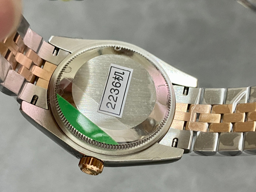 DATEJUST 31MM PINK GOLD STEEL AUBERGINE DIAL