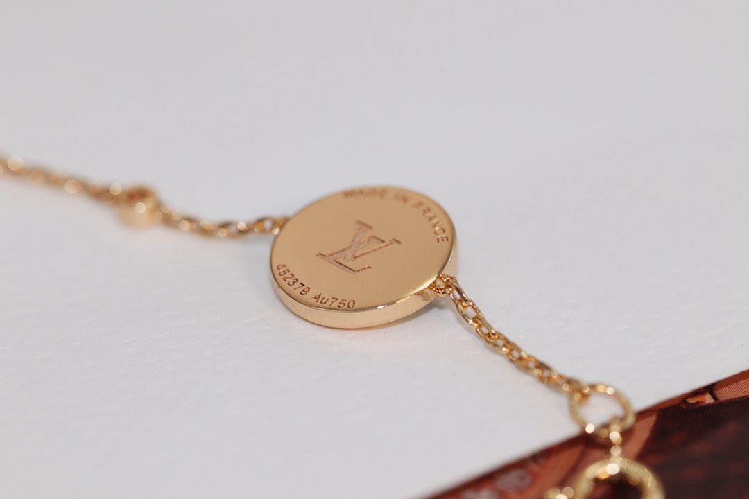 LV STAR AND SUN 4 MOTIF PINK GOLD MALACHITE BRACELET