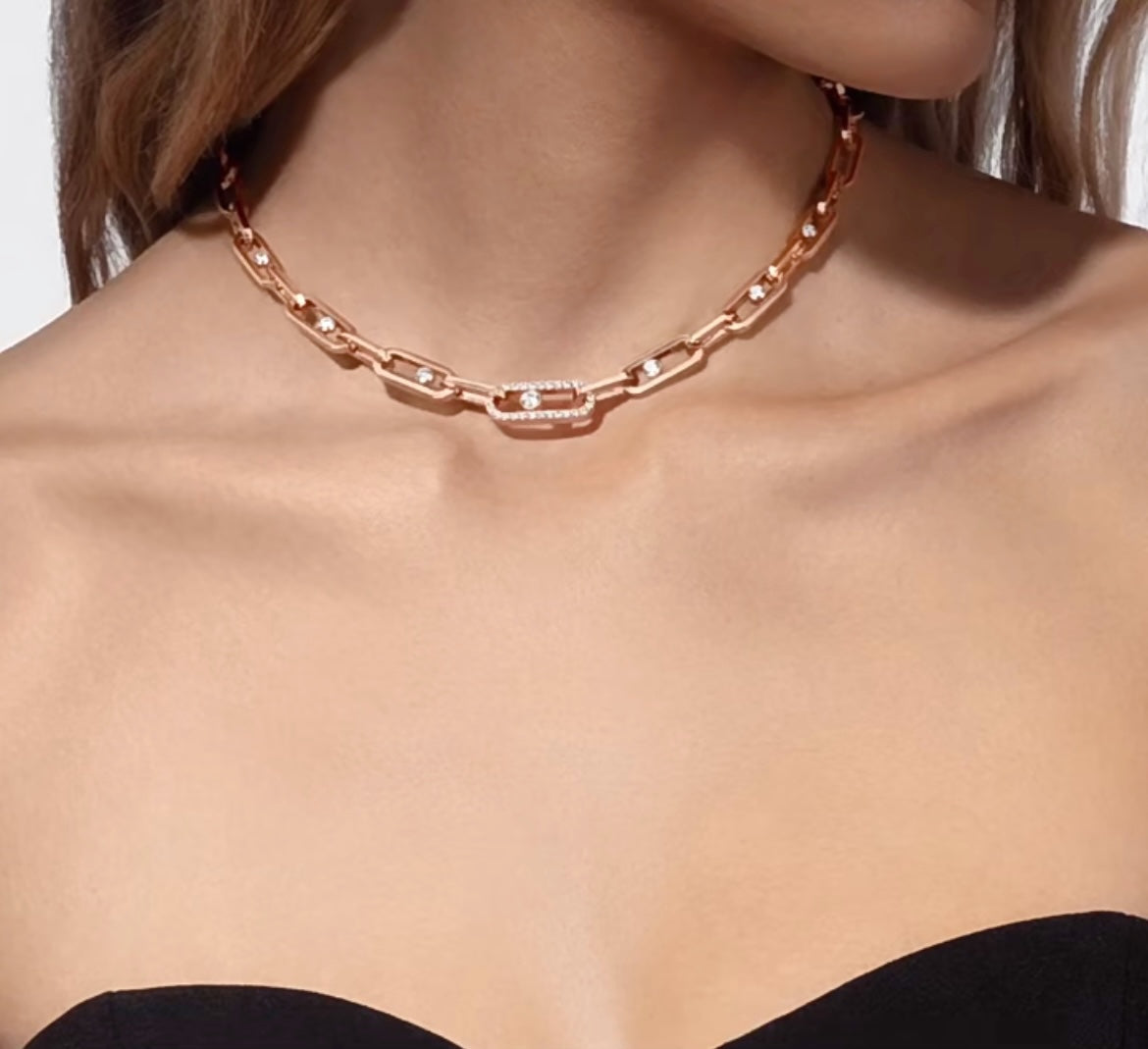 MOVE LINK DIAMOND NECKLACE