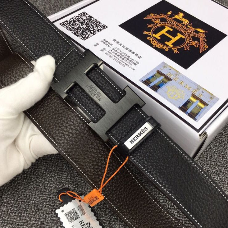 HM Original Belt 38mm Black Cowhide Black Buckle 620252