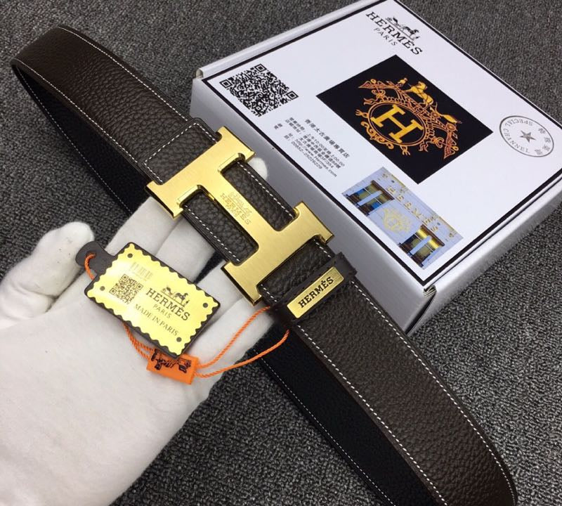 HM Original Belt 38mm Black Cowhide Gold Buckle 620253