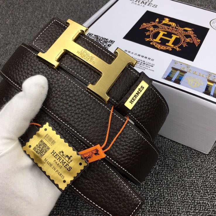 HM Original Belt 38mm Black Cowhide Gold Buckle 620253