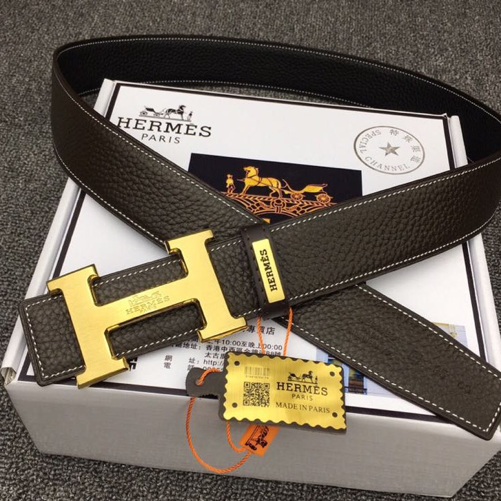 HM Original Belt 38mm Black Cowhide Gold Buckle 620253