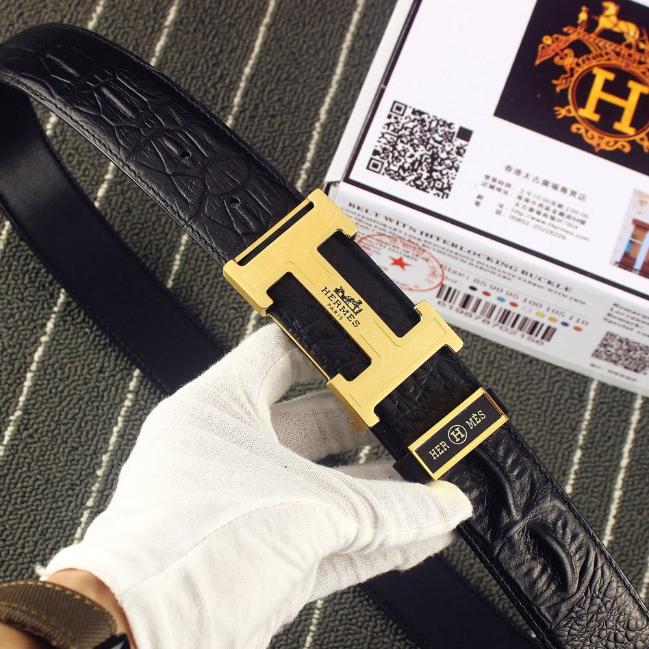 HM Original Belt 38mm Black Epsom Gold  Buckle 620266