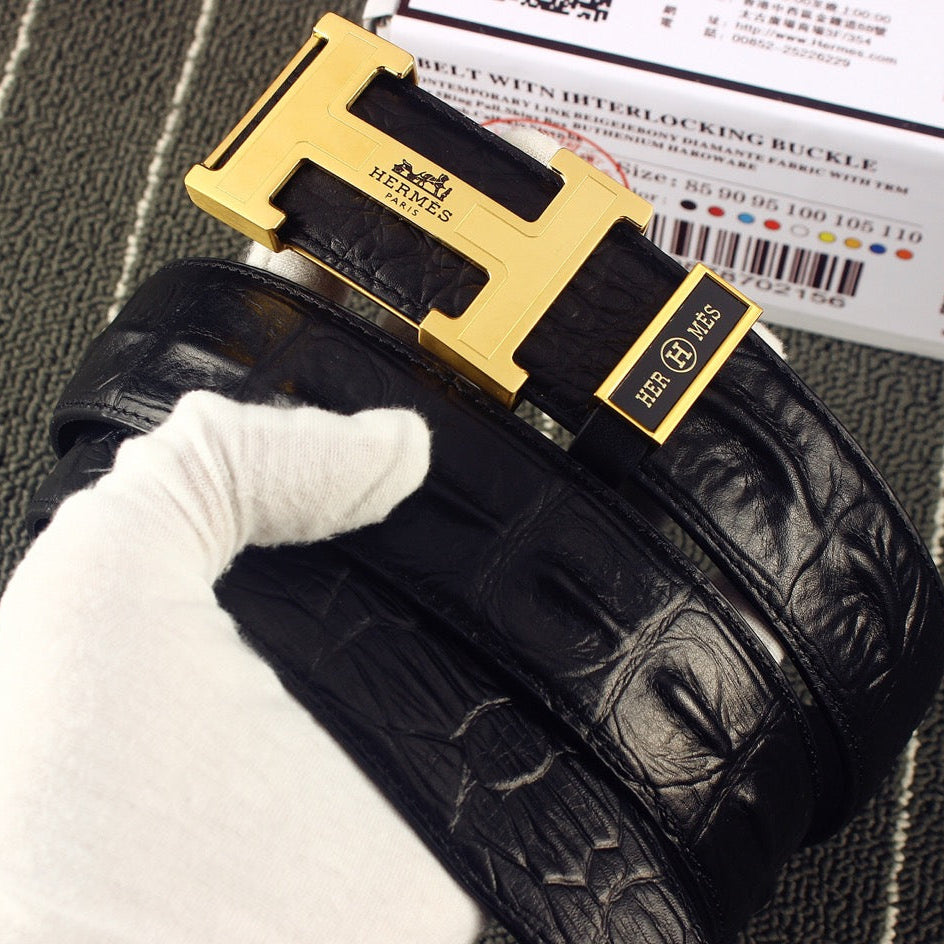 HM Original Belt 38mm Black Epsom Gold  Buckle 620266