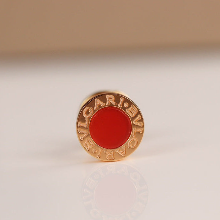 BVL EARRINGS CLUSTER CARNELIAN PINK GOLD