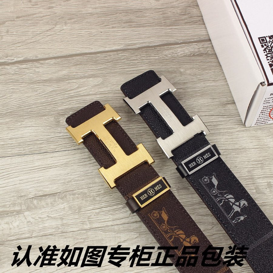 HM Constance Belt 38mm Brown Cowhide Gold Buckle 620195