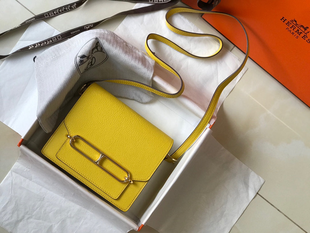 HM SAC ROULIS 19 LEMON TOGO LEATHER