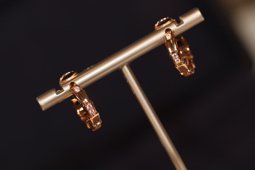 BVL SERPENTI VIPER EARRINGS DIAMOND GOLD