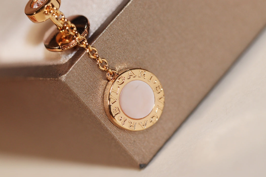 BVL EARRINGS DROP WHITE PINK GOLD