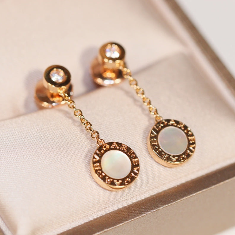 BVL EARRINGS DROP WHITE PINK GOLD