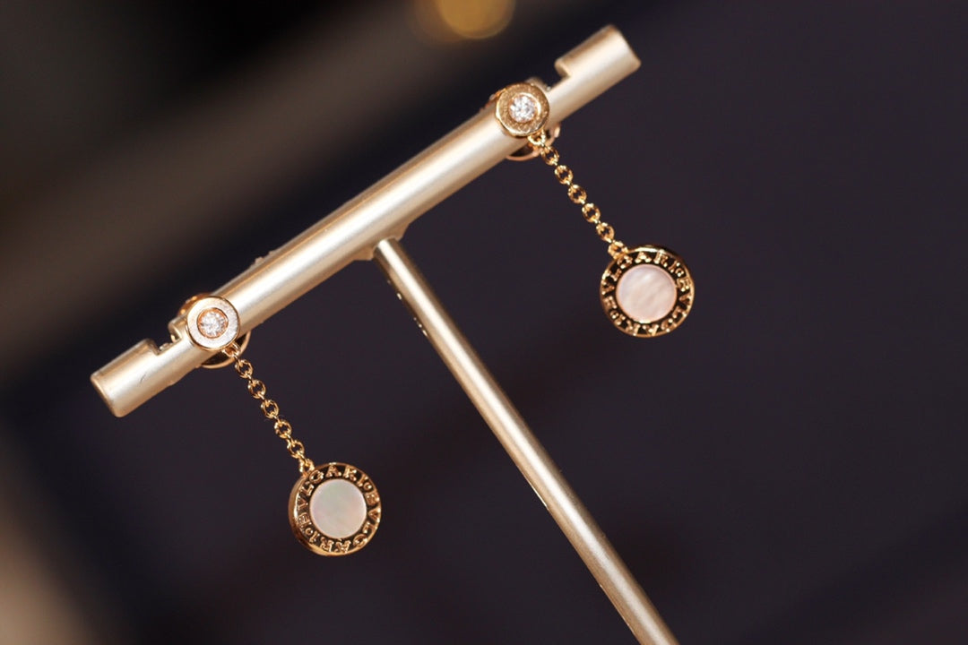 BVL EARRINGS DROP WHITE PINK GOLD