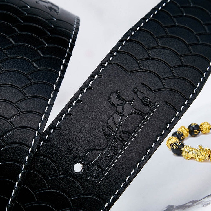 HM Constance Belt 38mm Black Brown Cowhide Gold Buckle 619893