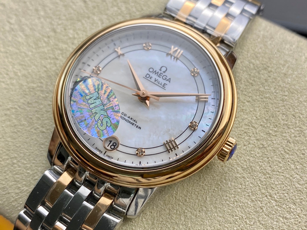 Omega  De Ville 32.7mm Silver Pink Gold