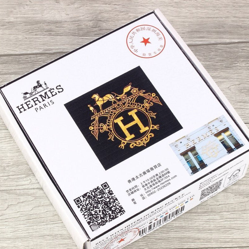 HM Double-sided Belt 38mm Black Cowhide  Sliver Buckle 620362