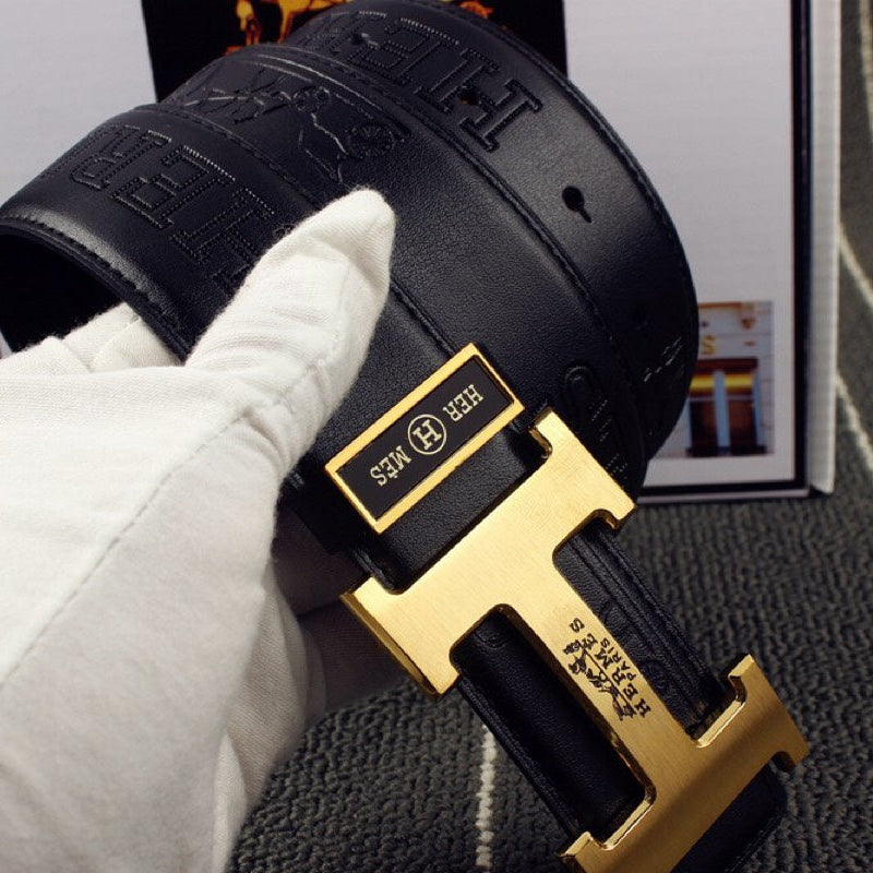 HM Original Belt 38mm Black Cowhide Gold Buckle 620273