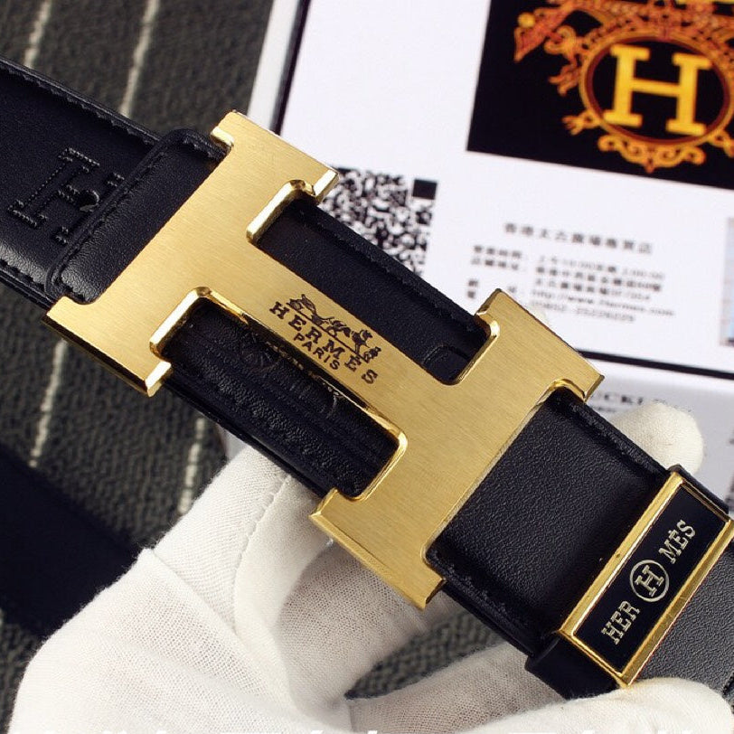 HM Original Belt 38mm Black Cowhide Gold Buckle 620273