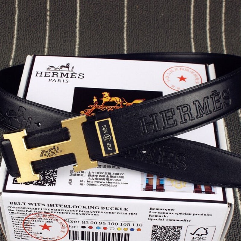 HM Original Belt 38mm Black Cowhide Gold Buckle 620273