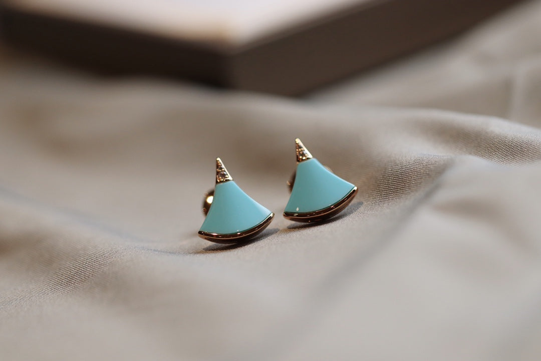 DIVAS DREAM EARRINGS TURQUOISE PINK GOLD