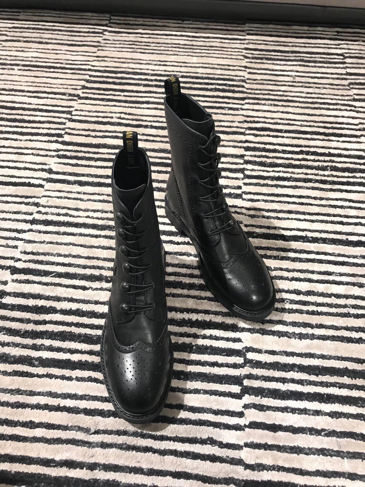 Dior 2026 Diorunit Combat Boots Black Leather 966677
