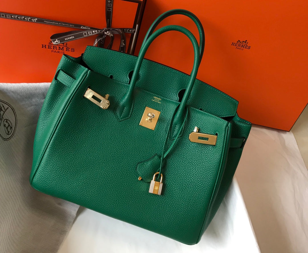 HM BIRKIN GREEN TOGO LEATHER GOLD HARDWARE