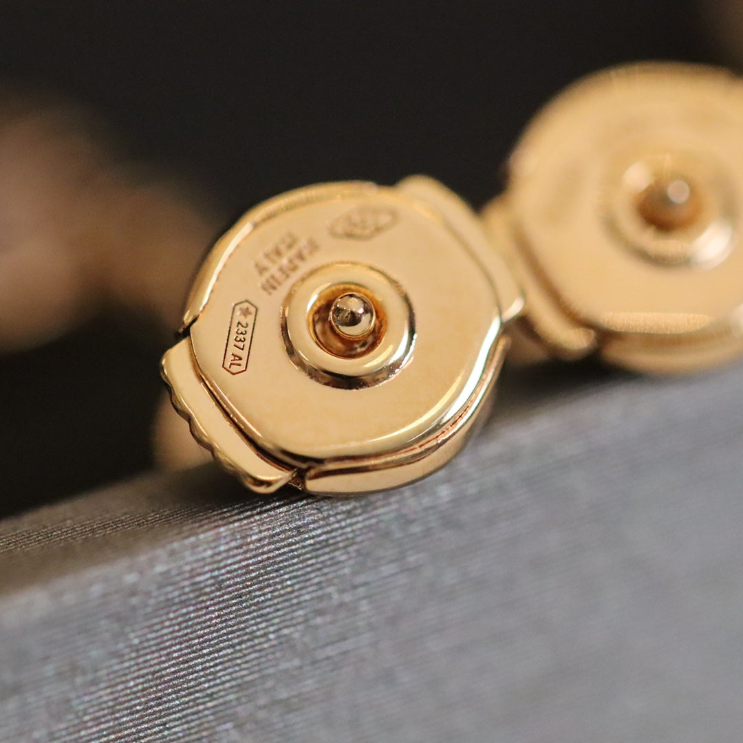 BVL EARRINGS DROP MALACHITE PINK GOLD