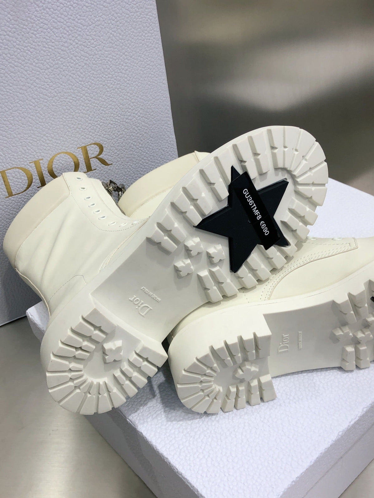 Dior 2026 Bold Combat Ankle Boots Calfskin 965381