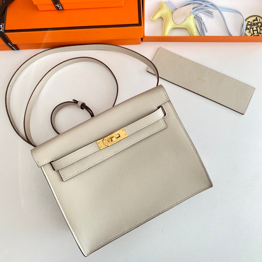 Kelly Danse II 22cm White Evercolor Leather Ghw