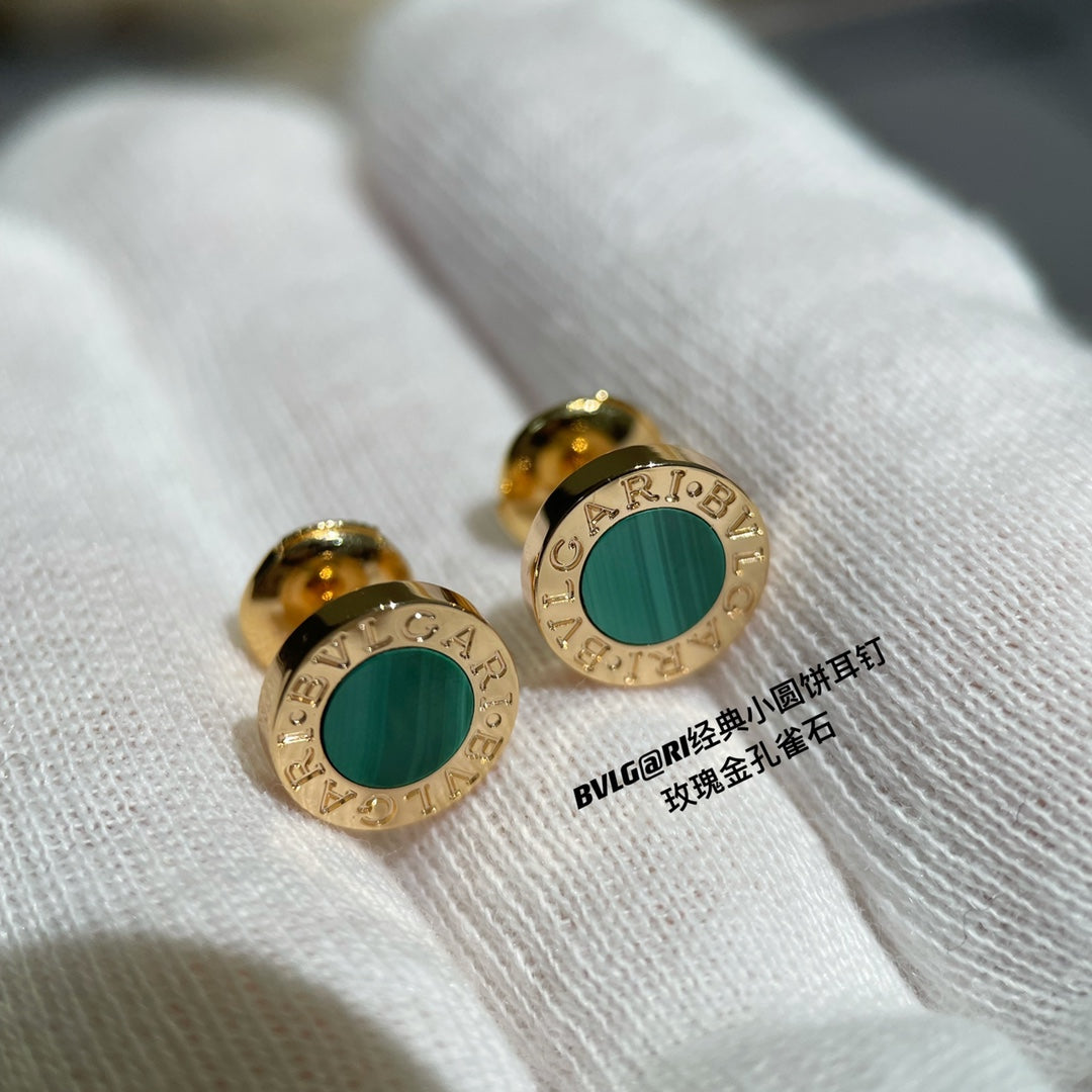 BVL EARRINGS CLUSTER MALACHITE GOLD