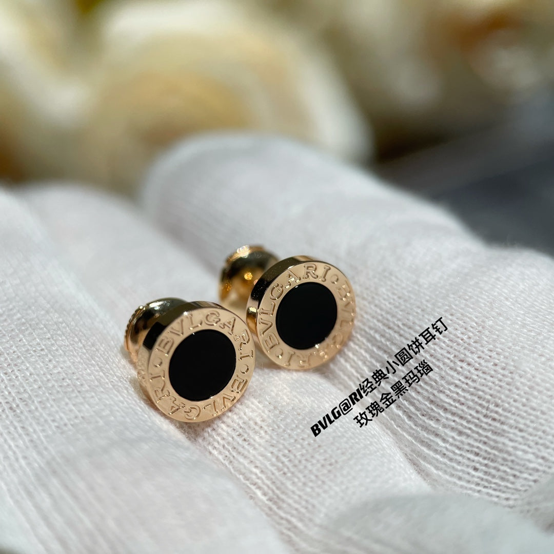 BVL EARRINGS CLUSTER BLACK GOLD PINK