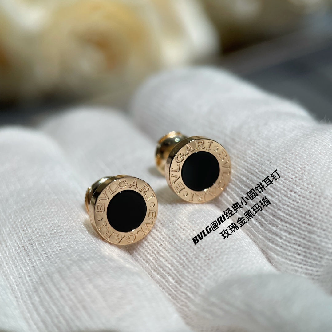 BVL EARRINGS CLUSTER BLACK GOLD PINK