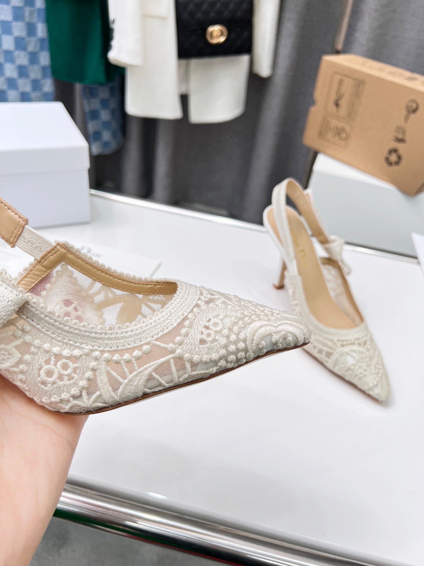 CD 25 J'Adior Slingback Pump Mesh Fabric 237974