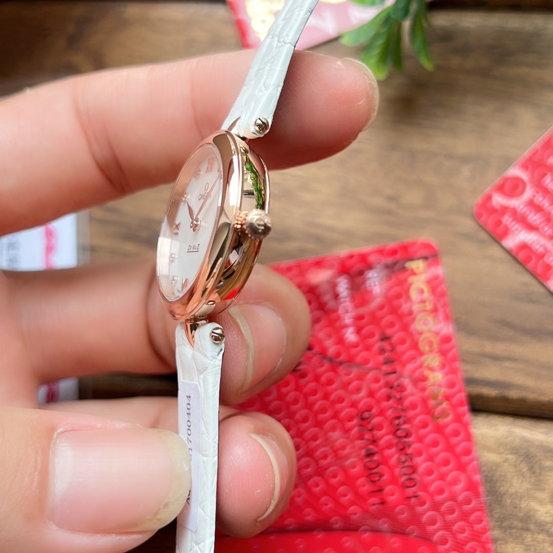 Omega De Ville 27.4mm Pink Gold Mop Pearl Dial