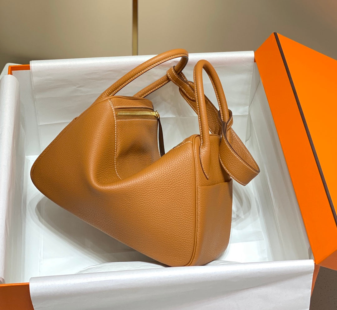 HM LINDY 30 BAG ORANGE TAURILLON CLEMENCE LEATHER